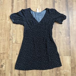 H&M Polka Dot Skater Dress, Women's Medium, Black and White, Formal/Casual